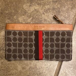 Kate Spade Brown and Tan Patterned Pouch